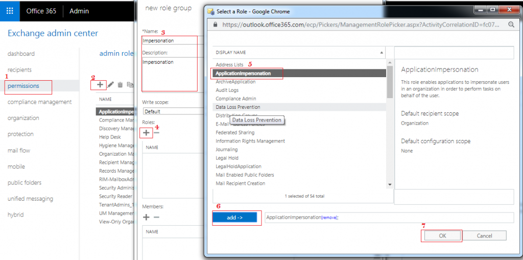 How To Set Up The Application Impersonation Rights In Office 365 Grant