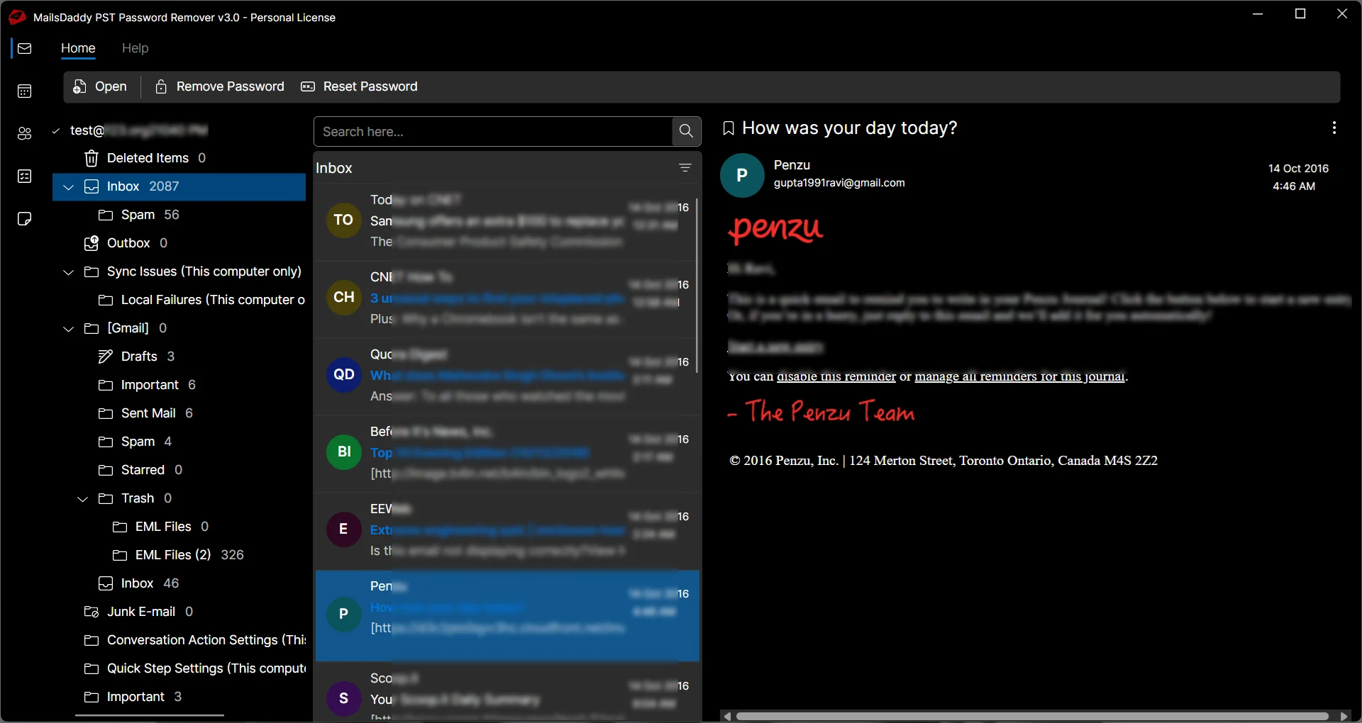Preview PST mailbox