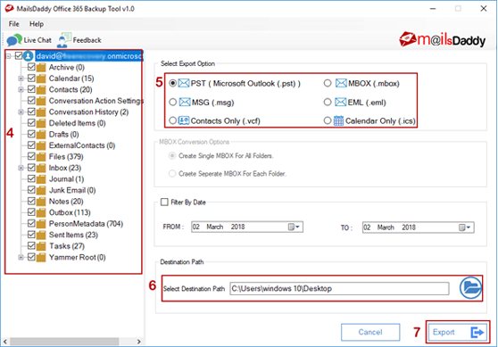 Export PST from Office 365