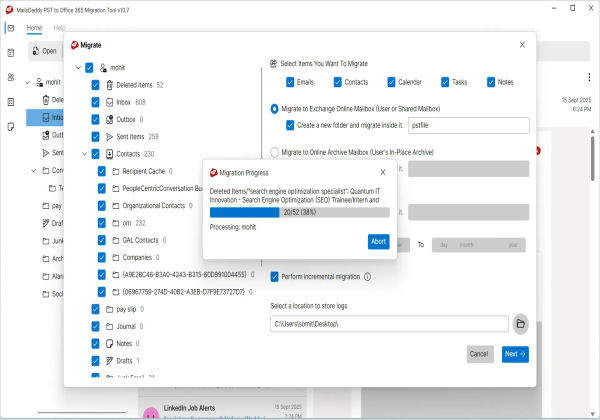 show confirmation message